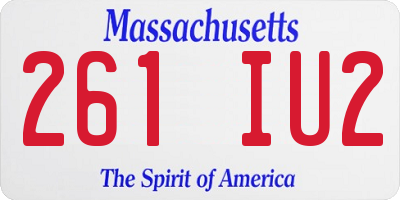 MA license plate 261IU2