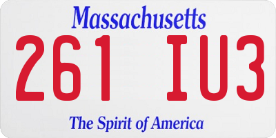 MA license plate 261IU3