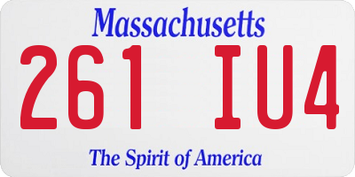 MA license plate 261IU4