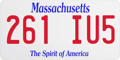 MA license plate 261IU5