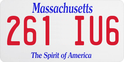 MA license plate 261IU6