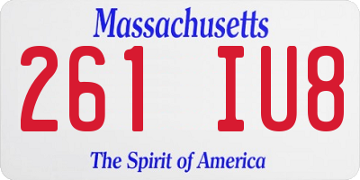 MA license plate 261IU8