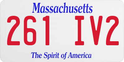 MA license plate 261IV2