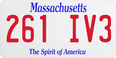 MA license plate 261IV3