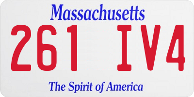 MA license plate 261IV4
