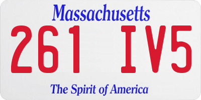MA license plate 261IV5