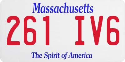 MA license plate 261IV6