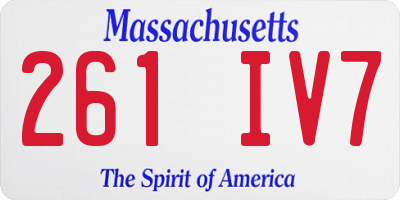 MA license plate 261IV7