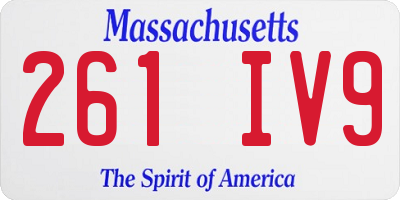 MA license plate 261IV9