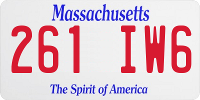 MA license plate 261IW6