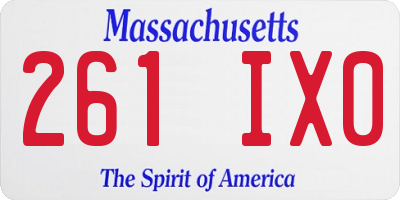 MA license plate 261IX0