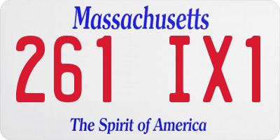 MA license plate 261IX1