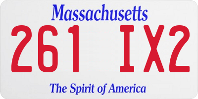 MA license plate 261IX2