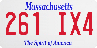MA license plate 261IX4