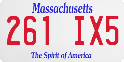 MA license plate 261IX5