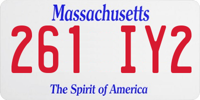 MA license plate 261IY2