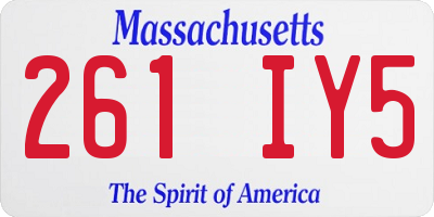 MA license plate 261IY5