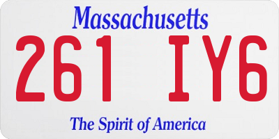 MA license plate 261IY6