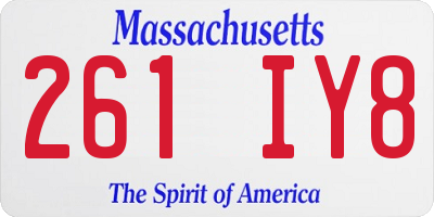 MA license plate 261IY8