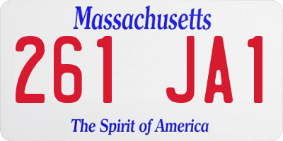 MA license plate 261JA1
