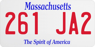 MA license plate 261JA2
