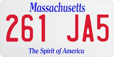 MA license plate 261JA5