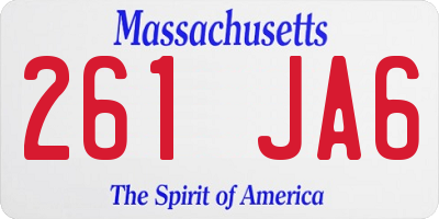 MA license plate 261JA6