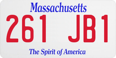 MA license plate 261JB1