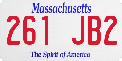 MA license plate 261JB2