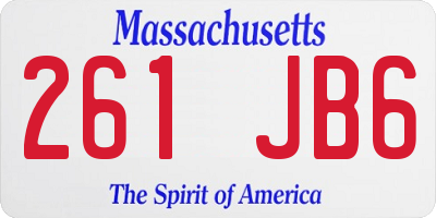 MA license plate 261JB6
