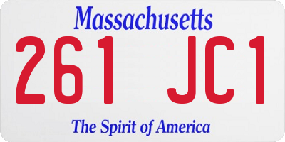 MA license plate 261JC1