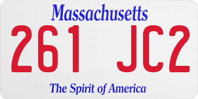 MA license plate 261JC2