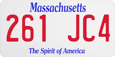 MA license plate 261JC4
