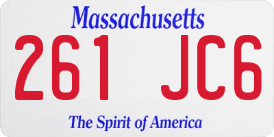 MA license plate 261JC6