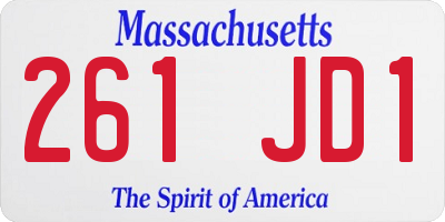 MA license plate 261JD1