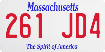 MA license plate 261JD4