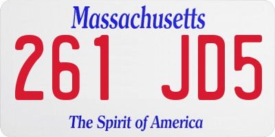 MA license plate 261JD5