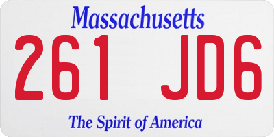 MA license plate 261JD6
