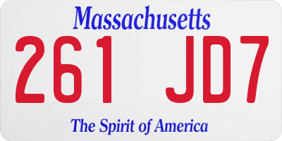MA license plate 261JD7