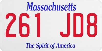 MA license plate 261JD8
