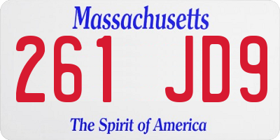 MA license plate 261JD9