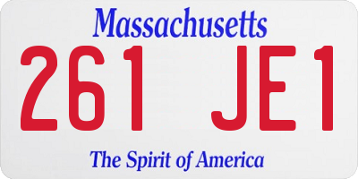 MA license plate 261JE1