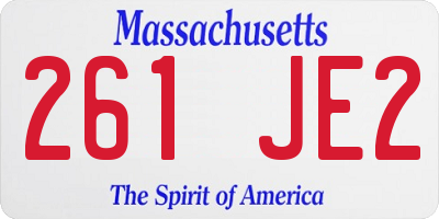 MA license plate 261JE2