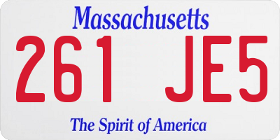 MA license plate 261JE5