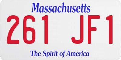 MA license plate 261JF1