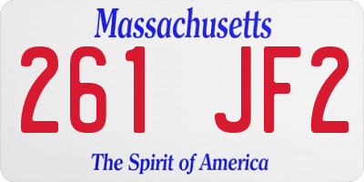 MA license plate 261JF2