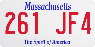 MA license plate 261JF4
