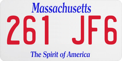 MA license plate 261JF6
