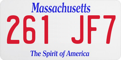 MA license plate 261JF7