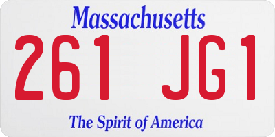 MA license plate 261JG1